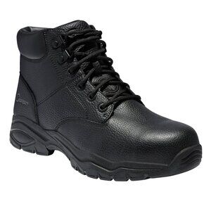 NEW S Sport By Skechers Mens Elton Steel Toe Leather Work Boots 88421397 Black 7